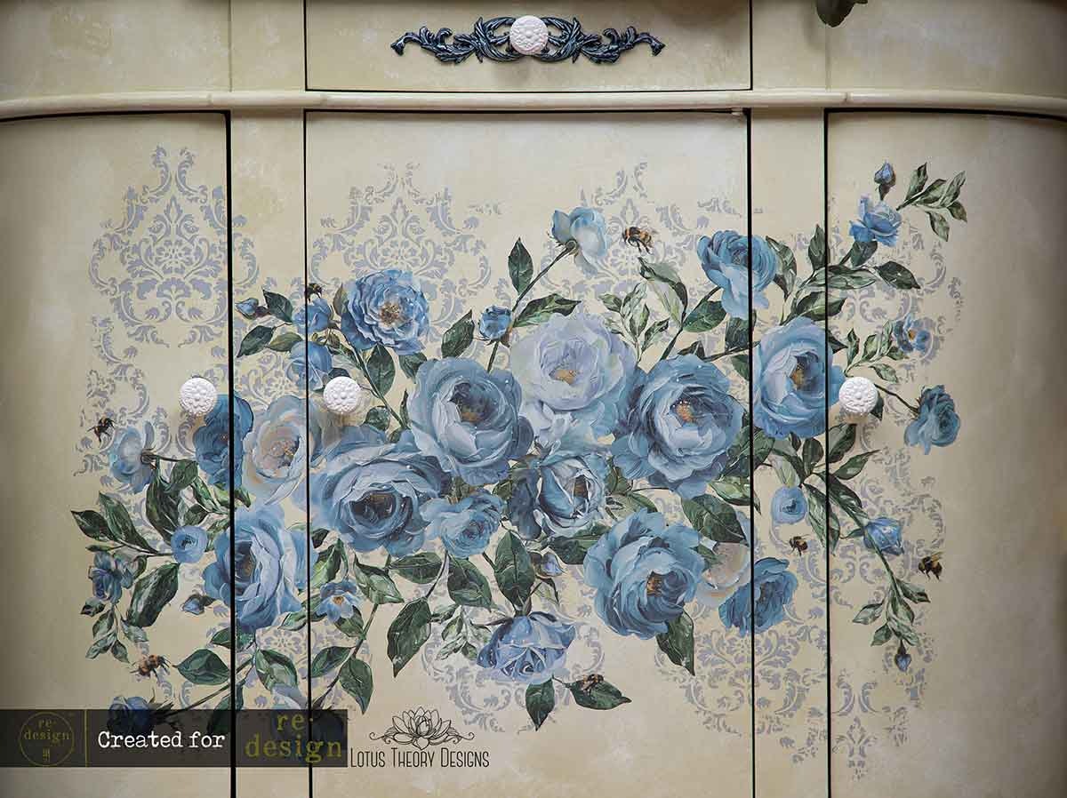 Re Design Décor Transfer Azure Blossom - Mått: ca 61x89cm