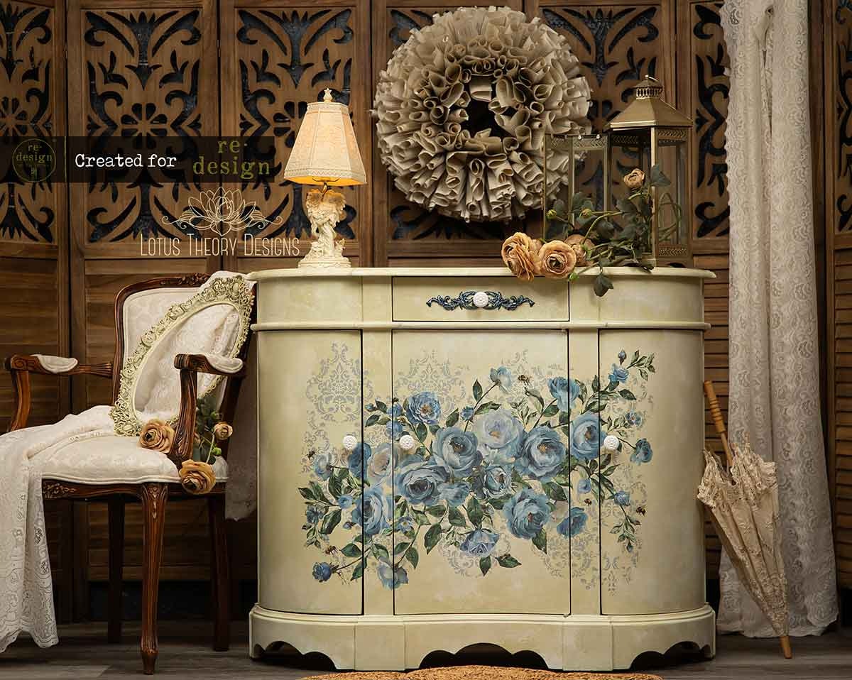 Re Design Décor Transfer Azure Blossom - Mått: ca 61x89cm