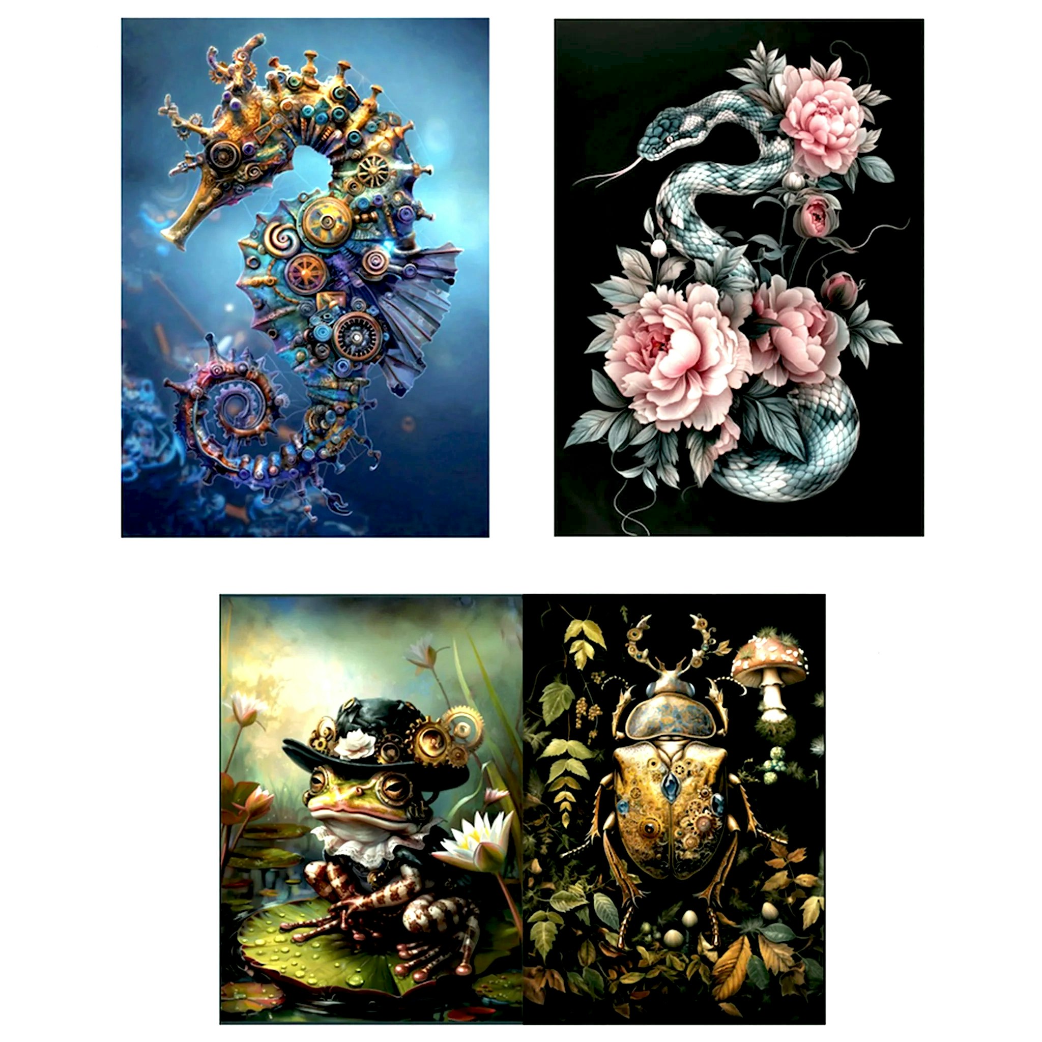 DECOUPAGE - Re Design - A3 Decoupagepapper - Steampunk Wilderness