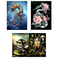 Re Design - A3 Decoupage Fiber Paper - Steampunk Wilderness 3-Pack á 30x42cm
