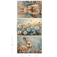 Re Design - A3 Decoupage Fiber Paper - Garden Bunny Tails 3-Pack á 30x42cm/st