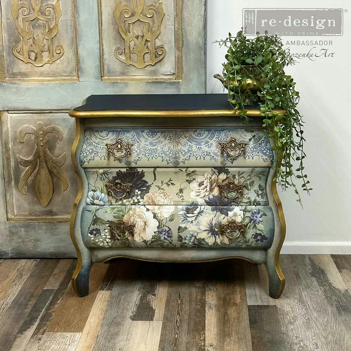 Re Design Décor MAXI Transfers®- Cerulean Blooms - ca 30x30cm (2-pack)