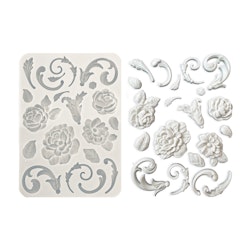 Stamperia - Silikonform - A5 (ca 14x21cm) - FLOWERS & EMBELIHMENTS