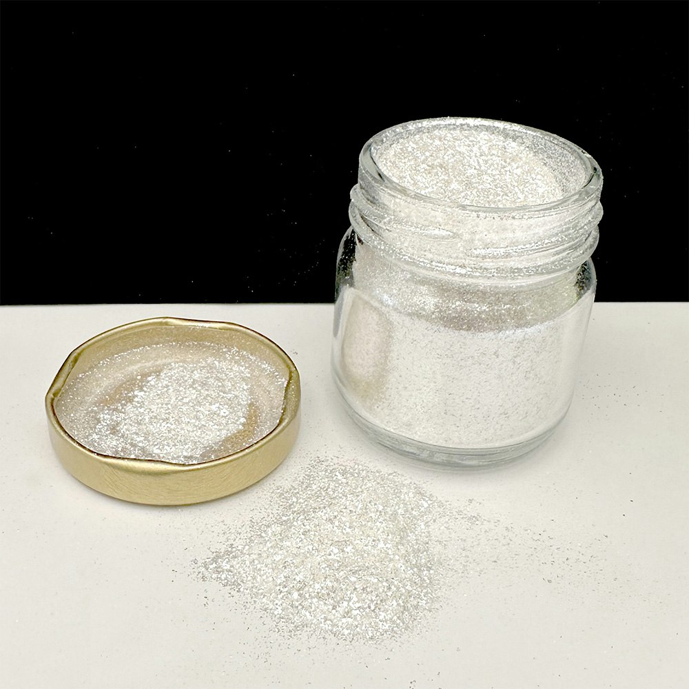 Mica Sparks - Pärlemorglitter - White Silver (flera storlekar)