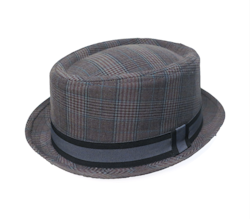 Grårutig Pork Pie hatt