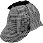 Grårutig Sherlock Holmes Deerstalker hatt