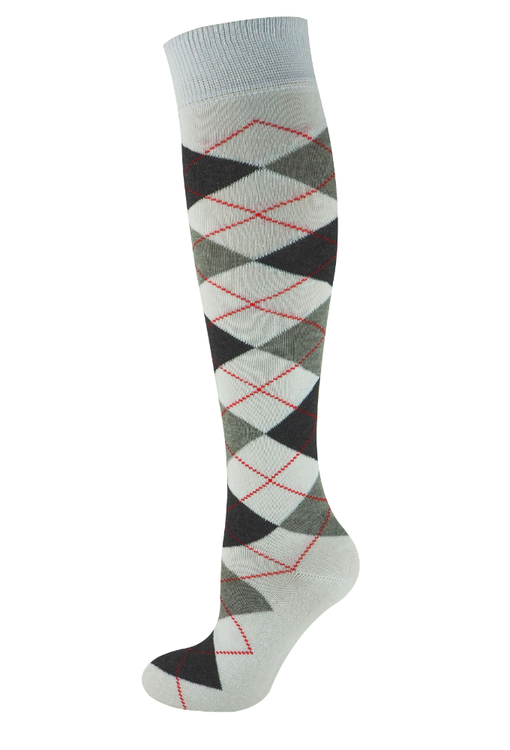 Vit argyle knästrumpa - MySocks