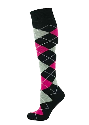 Fuchsia knästrumpa Argyle - My Socks