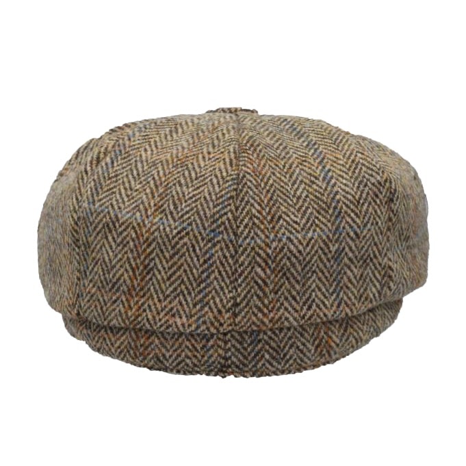 Keps Harris Tweed 8-Panel Baker Boy - White Sand