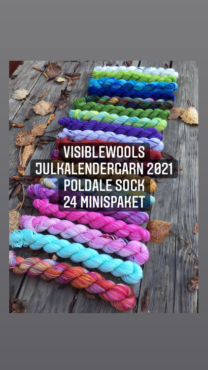 Garnkalender 2021 - Poldale Sock 24 st 20g i små paket