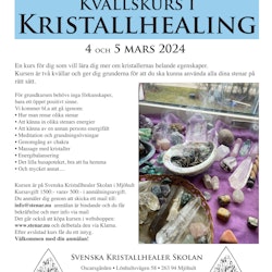 Kristallhealing, grundkurs, två kvällar 4 och 5 mars