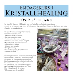 Kristallhealing, grundkurs,en dag 8 december