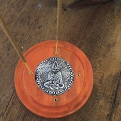 Rökelsehållare orange Buddha rund