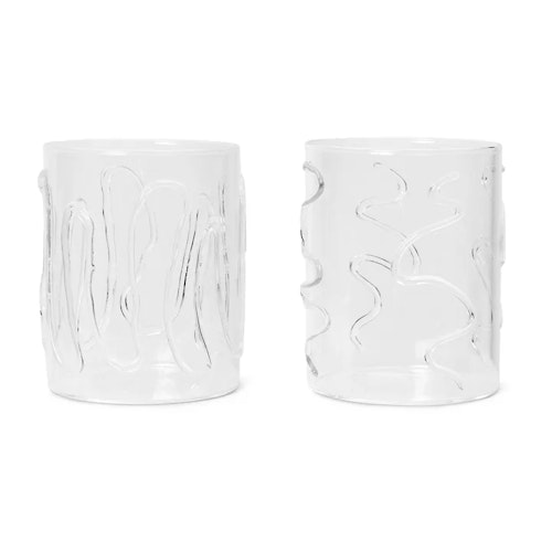 Doodle munblåsta dricksglas 2-pack tall