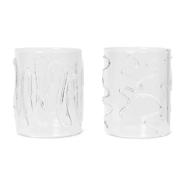 Doodle munblåsta dricksglas 2-pack tall