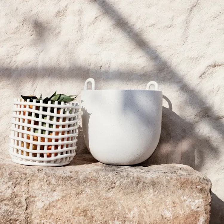 Ceramic flätad korg 16cm - Ferm Living