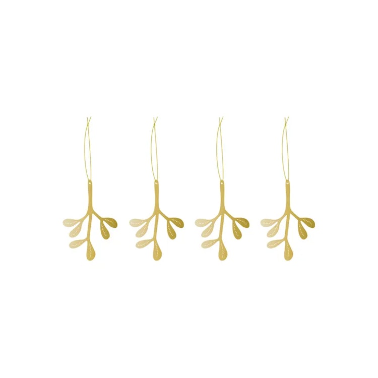 Julhänge Mistletoe Mässing 4-pack