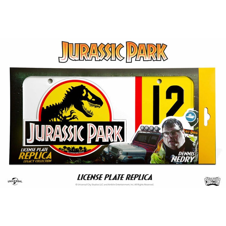 Jurassic Park Dennis Nedry nummerplåts replika - BESTÄLLNINGSVARA