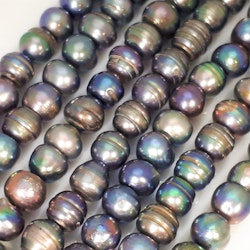 Blå-gröna pärlor 9-10 mm