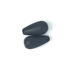 Onyx, droppe, mattpolerad, 7,5 x 15 mm