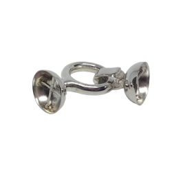 Stort silverlås med enkel knäppning 35x15 mm