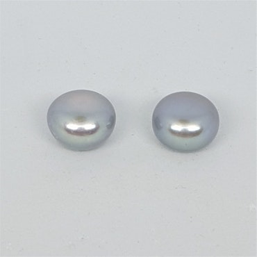 Silvergrå pärlor 9,5-10 mm pris/par