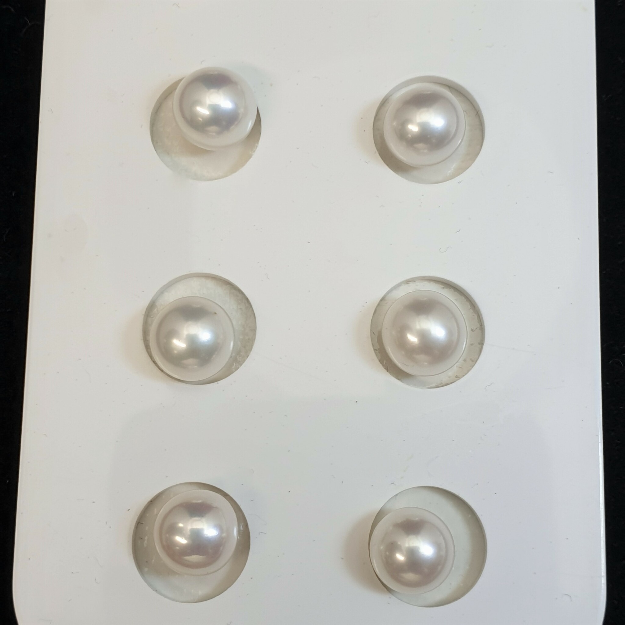 Runda vita pärlor halvborrade 7-7,5 mm