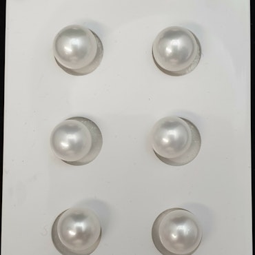 Runda vita pärlor halvborrade 8,5-9 mm