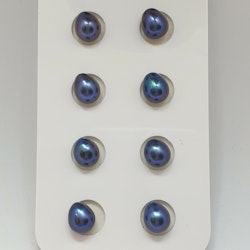 Droppformade blå pärlor 7,5-8 mm pris/par