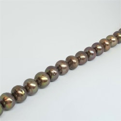 Runda brun-oliv 11-12 mm pärlor