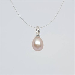 Pärla 9 mm, rosa vackert droppformad på silverögla