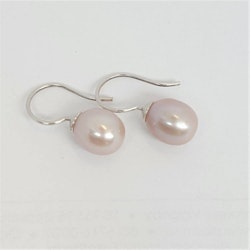 Rosa pärlor 8 mm med silverkrok