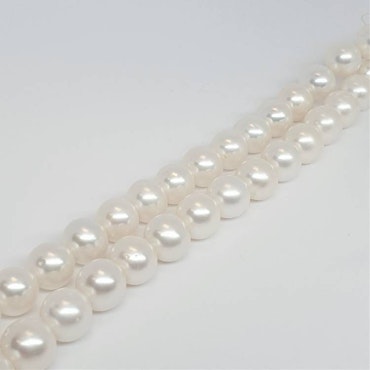 Vita runda pärlor 9,5-10 mm