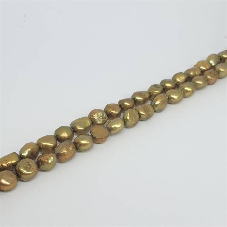 Bronsfärgade pärlor 9-10 mm