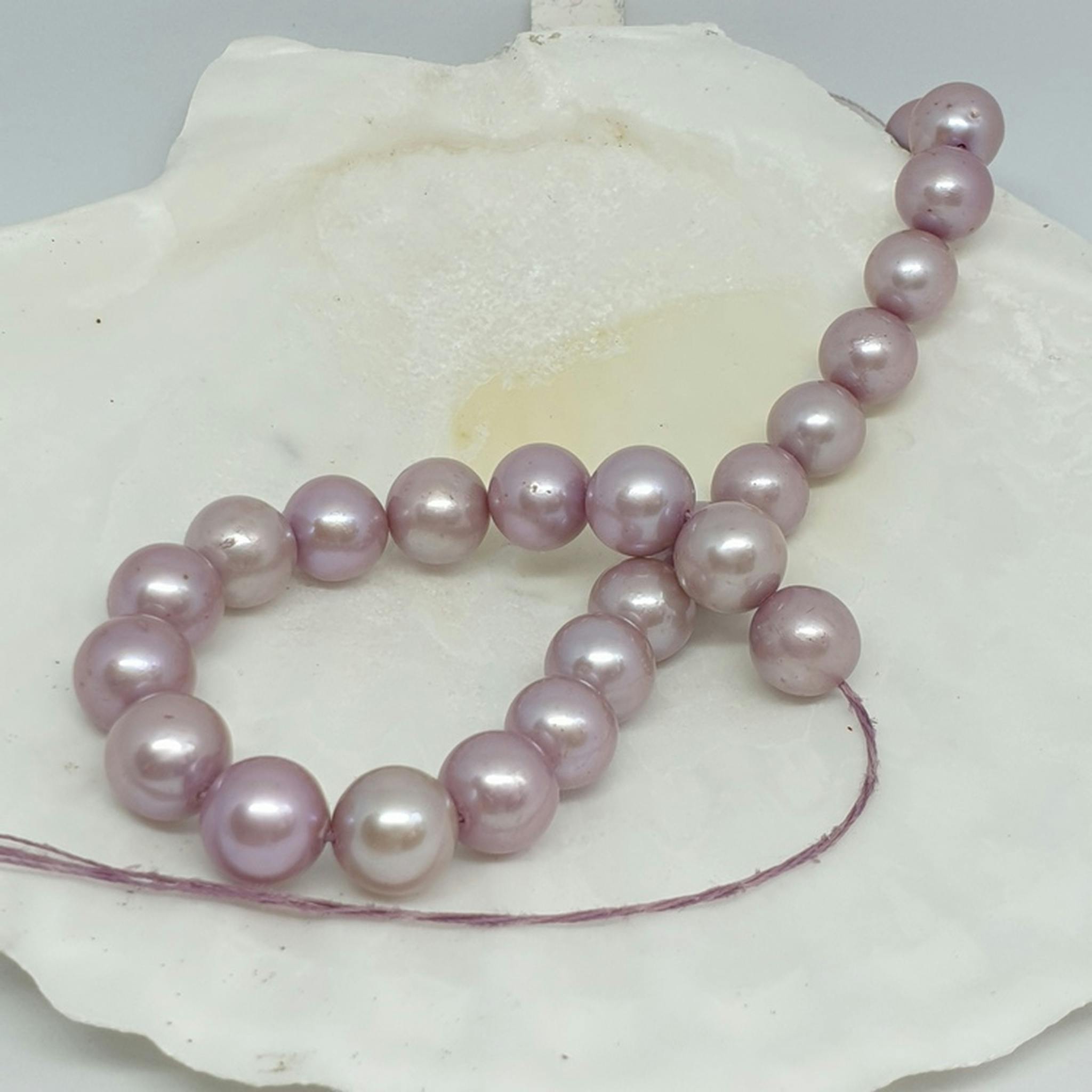 Rosa pärlor 8,5-9 mm