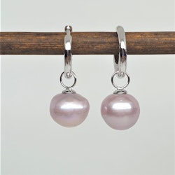 Stor barock rosa pärla på silverögla