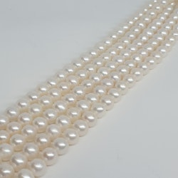 Vita runda pärlor 6,5-7 mm