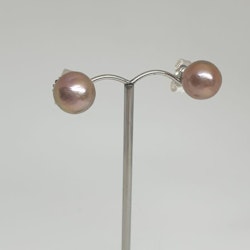 Magnifika stora 11-12mm, rosaskimrande pärlor på stift