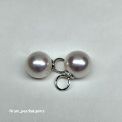Härlig rund vit 8,5 mm pärla på silverögla