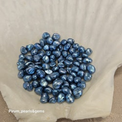 Klarblå pärlor 5-6 mm
