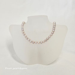 Pärlhalsband med rosa pärlor 7,5mm