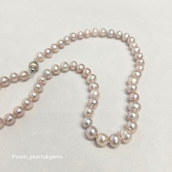 Pärlhalsband med rosa pärlor 7,5mm