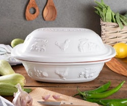 Römertopf Lergryta Rustico 4 personer 2,5 kg 3 liter. Mellan. Glaserad Vit