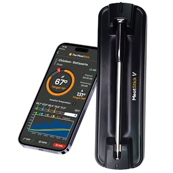 Meat Stick V 5 Trådlös stek termometer 100 % trådlös digital. 6 mätpunkter WiFi- och Bluetooth 15 cm