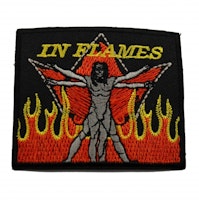 In flames