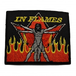 In flames