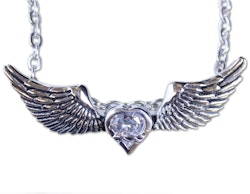 Halsband Heart/wings/white stone