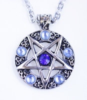 Halsband Pentagram/ Blue stones