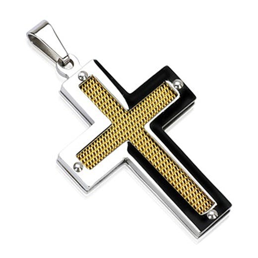 Halsband Cross goldcarbon