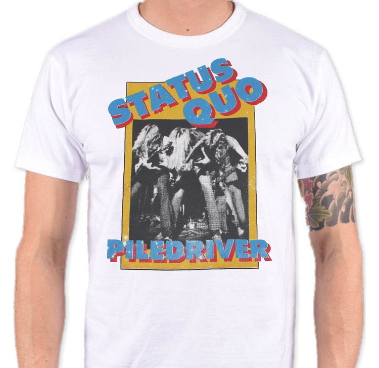 Status quo Piledriver Vit T-shirt